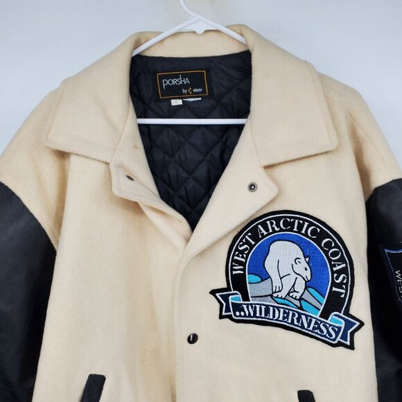 Vintage Porsha Winer West Arctic Coast Varsity Coat Jacket Large Polar Bear 90s - Picture 13 of 16